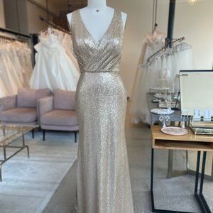 Gold Sequin Bridesmaid Dress